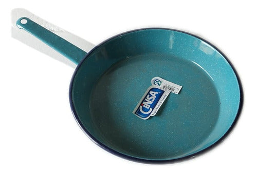 Cinsa Turquoise Vitreous Steel Frying Pan 30 cm 1