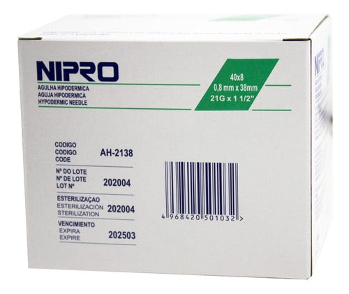 Hypodermic Needles 40/12 (18g X 11/2) Box of 100 0