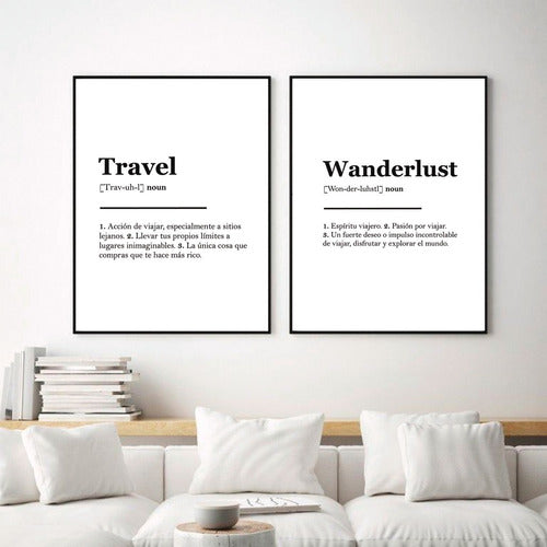 Hoku Deco Cuadros De Viajes - Set X 2 - 30x40 - Travel - Wanderlust 0