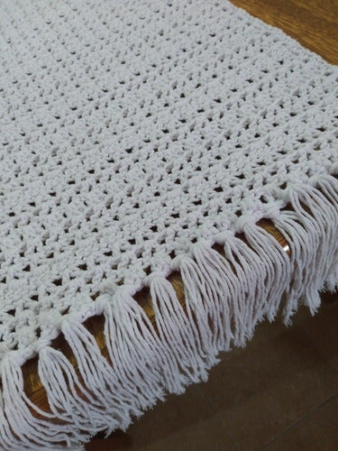 Norma Handmade Crochet Table Runner with Fringes 2