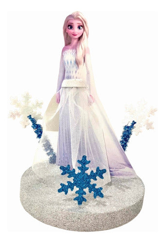 Funtastic Adorno Para Torta Elsa Vestido Blanco Frozen 2 0