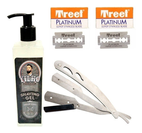 BlackOne Transparent Shaving Gel + Razor + Treet Barber Blades 0