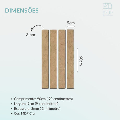 Kit 12 Barras Painel Ripas Flexivel Shiplap Parede Mdf Cru 1