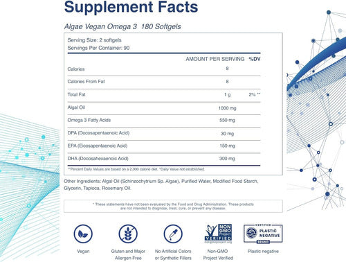 Tahiro Vegan Omega 3 180 Softgels 1