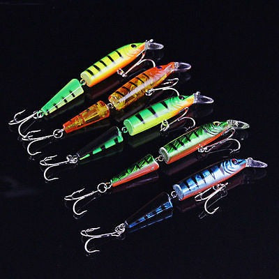 Lote 5 X Negro Gancho Señuelos Señuelos Crank Bait Pesca 10, 0