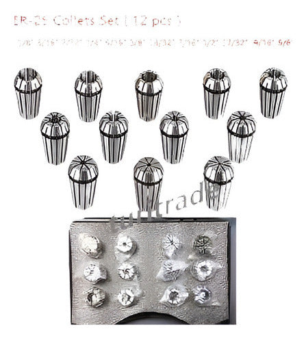 Nuevo 12pcs ER25 Spring Collet Set Para Fresado CNC Torno He 2