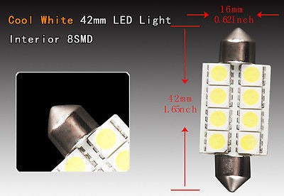 Xiulx98 10 x 7000 K Festoon White 42MM 8 SMD LED Interior Light 4