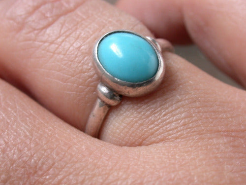 Luli 925 Silver Ring with Genuine Turquoise Stone Offer 2