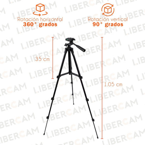 Libercam Telescopic Aluminum Foldable Smartphone Camera Tripod 3120 4