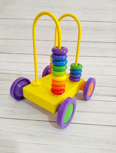 Colorful Bead Maze with Pull Along Cart and 2 Arches on Wheels 1