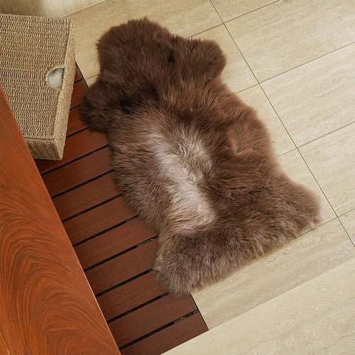 Exotic Natural Black Sheepskin Leather, Patagonia Argentina, Bed Runner 0