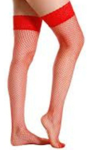 Nibel Red Thigh-High Stockings 7/8 with Silicone Lace Trim 3