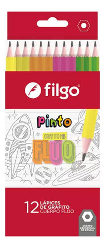 Filgo Graphite Pencil HB No. 2 Fluorescent Body X 12 Units 0