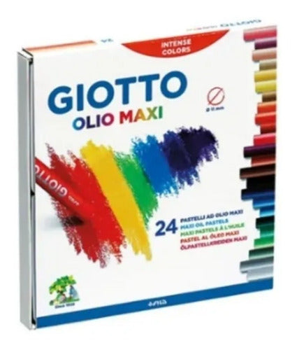 Giotto Oleo Maxi X 24 Colores Azc Tiza Graso Olio 11 Mm 0