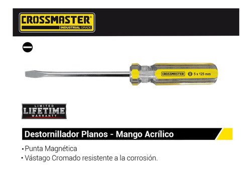 Destornillador Plano Mango Acrílico 8x150mm Crossmaster 1