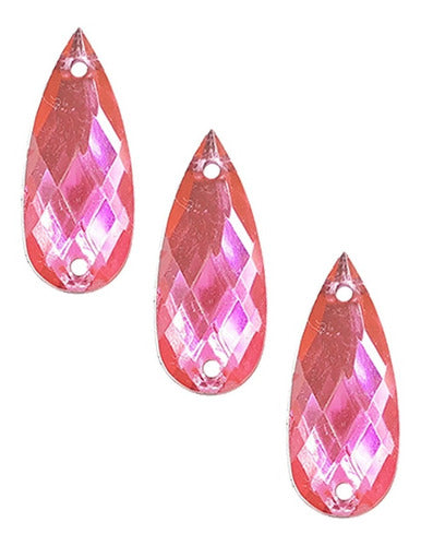 Faceted Sew-On Plastic Gems Drop 10x23 mm Colors Pack of 2000 Units 12