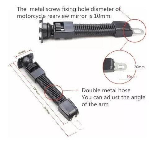 Soporte Celular Reforzado Moto Impermeable Enganche Espejo 2