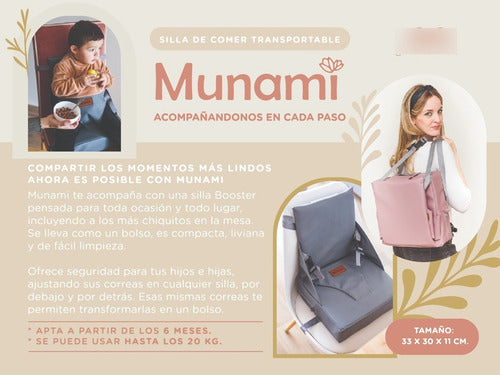 Folding Portable Baby Booster Seat Munami - Ideal for Mealtime 8