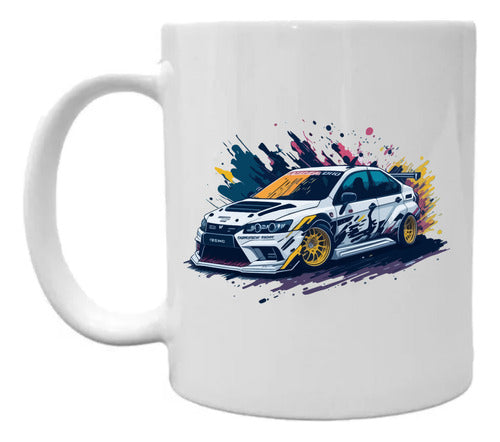 EXXE GRAFICA Taza Cerámica Personalizada Sublimada Auto Car Dibujo 0