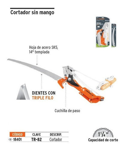 Cortador Ramas Altas Serrucho Tijera Sin Mango Truper Tr-82 4