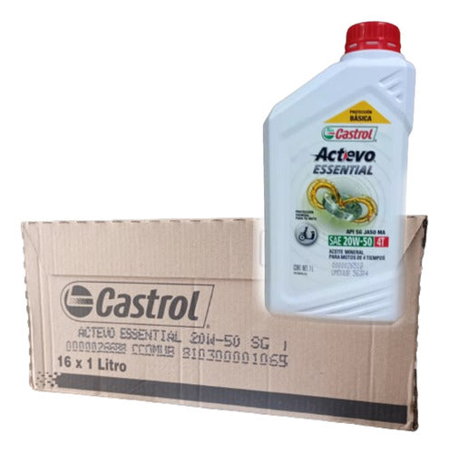 Castrol Actevo Essential 20W50 4T Mineral Oil 16 Liters 0