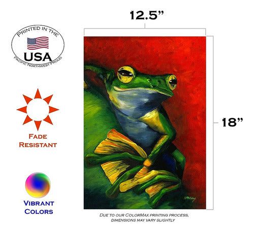 Toland Home Garden Tranquil Tree Frog Garden Flag 12x18 1