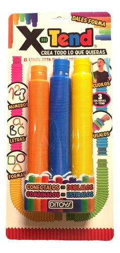 Stress-Relief Stretchy Tube Toy X3 by Ditoys Full Pack 3