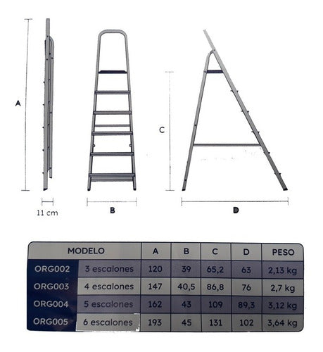 Iacono Aluminum Folding Ladder 6 Steps 120kg Mm 1