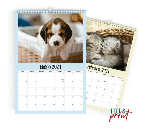 Custom Monthly Calendar 23x30cm Full Color 13 Sheets 2