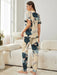 Shein Conjunto Pijama Estampado De Hoja Carolinas Home 2