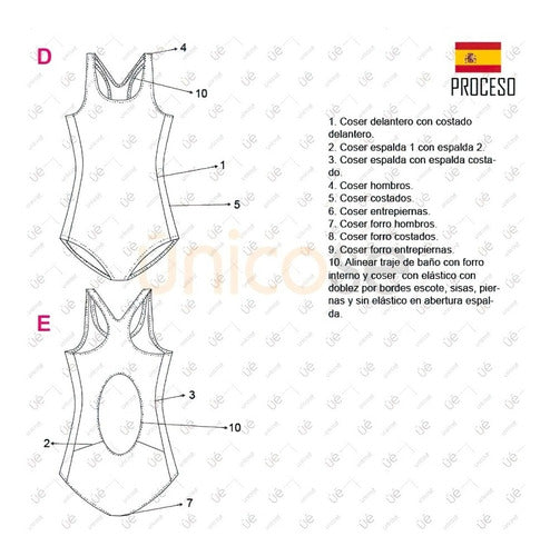 Moldes De Ropa Malla Enteriza 1 Pieza Niña 2301 1