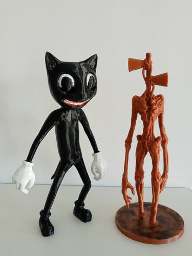 Cartoon Cat + Siren Head 3D Figures Combo 1