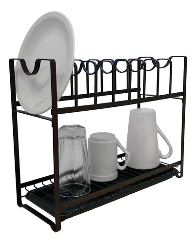 Kitchen Tools Brown Narrow 2-Tier Dish Rack 0