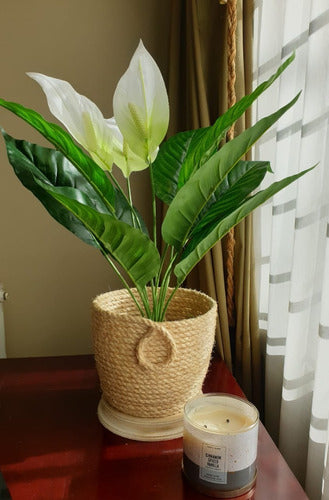 Planta Con Flores Blancas De Aspecto Natural 60cm Decoracion 5