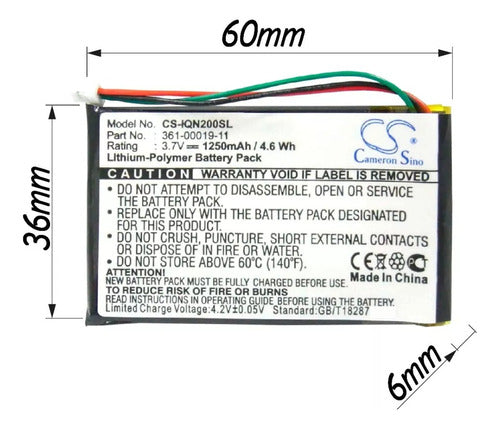 Cameron Sino GPS Battery Nuvi 1250mAh CS-IQN200SL for Garmin Models 200 to 1370 - Li-Polymer 3