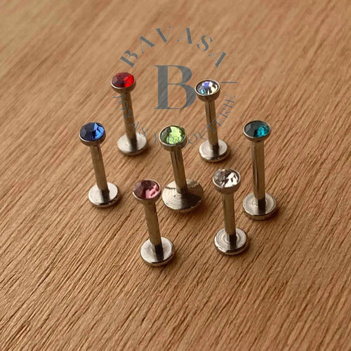 Bavasapiercing Labret Helix Rhinestone Color Chin Surgical Steel 7