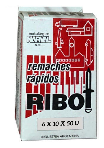 Aluminum 6 X 10 mm Pop Rivet Box of 50 Units Ribot 0