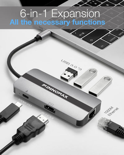 IM INNOMAX 10-in-1 Powered 6 Port USB 3.0 Thunderbolt 3/USB-C Hub 1