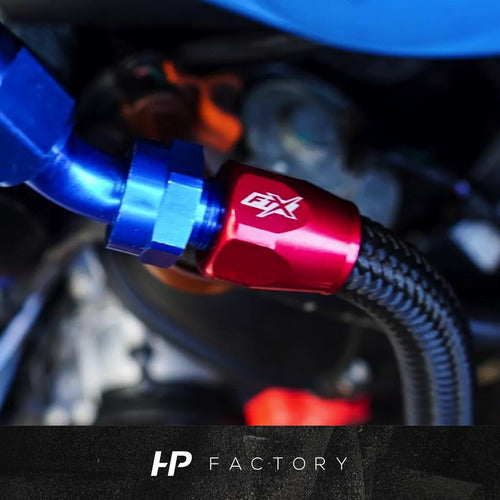 120° AN6 Blue Red Connection Adapter Ftx Fueltech 4