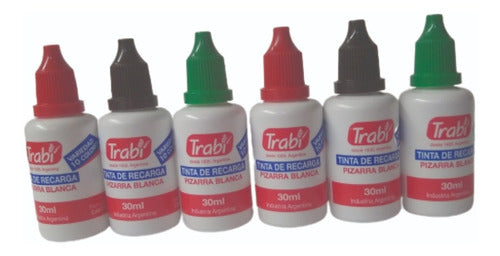 Trabi 18 Whiteboard Marker Ink X 30ml Each 3