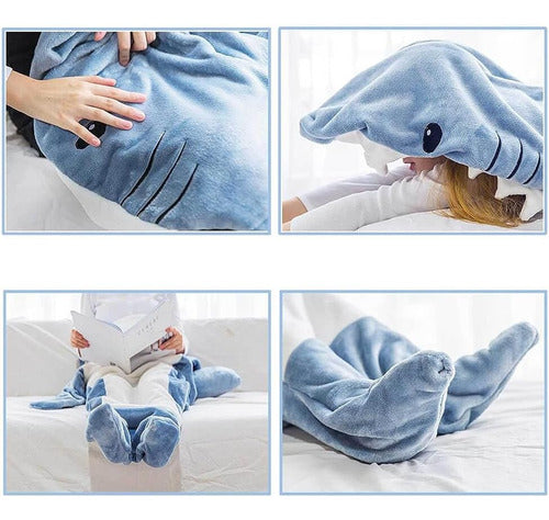 Manta Wearable Shark Suave Y Cálida Para Dormir, Talla Única 7