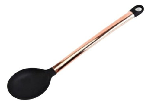 Kitchen Spoon with Silicone Tip and Metal Handle 0