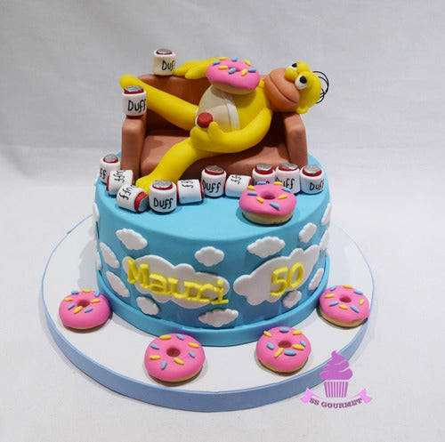 Torta Los Simpsons - Homero Simpsons Duff Donas Sillon 0