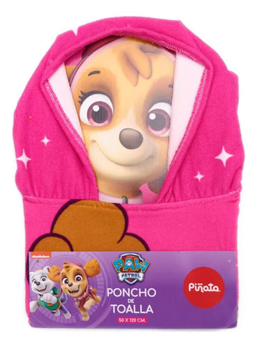 Poncho De Toalla Capucha Microfibra Piñata Paw Patrol Skye 3