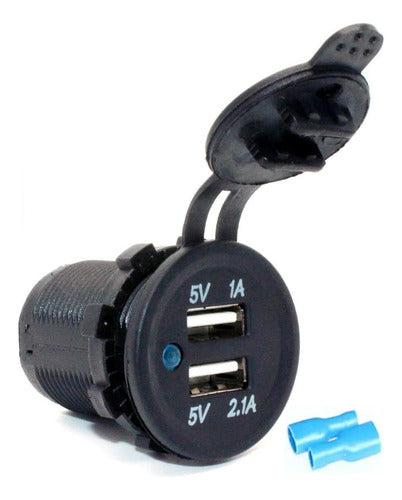 AUTOPRIZA USB Charger Dual Output, 12V - 24V with Cover 0