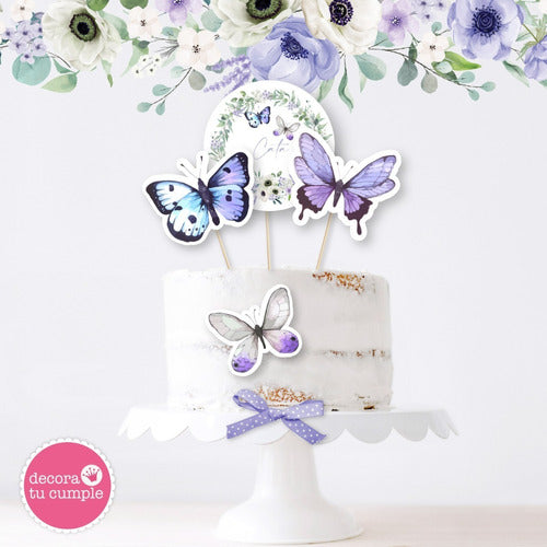 Decora Tu Cumple Printable Kit Flowers Butterflies Lilac Watercolor Birthday 2 1