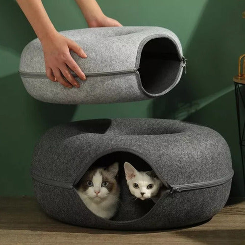 Tecno Mat Donut Interactive Cat Bed Tunnel Scratcher 1