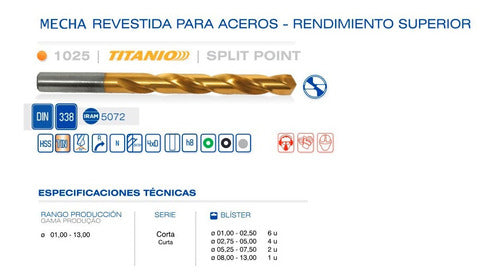 Mecha Punta Oro Titanio Diam 3.50 Mm Split Point 0