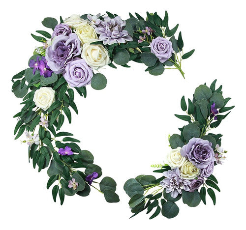 Mossflos Artificial Flower Swag Set, 2 Pcs Wedding Arch Flor 0