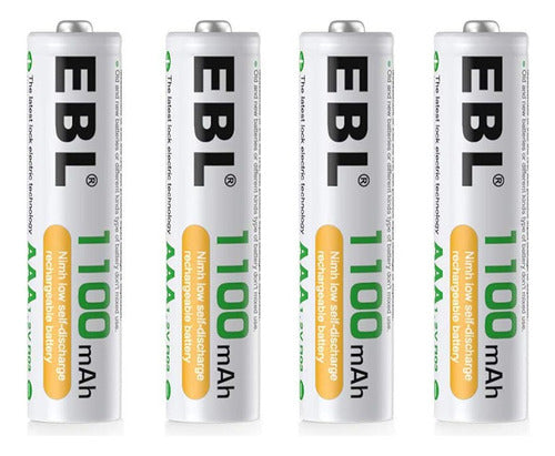 4 Pilas Ebl Triple Aaa Recargables 1100mah + Cargador Usb 1